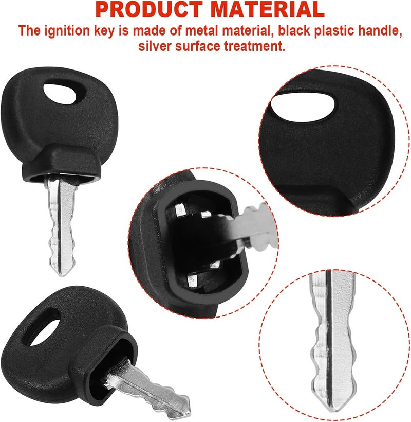 VIDABTE 14707 Heavy Equipment Ignition Key, Ignition Keys for Hamm Bomag Volvo Bobcat Caterpillar JCB New Holland Dynapac Terex Skytrak 14707 5755124 8035807 8U-9569 14603(10 packs) - Image 4